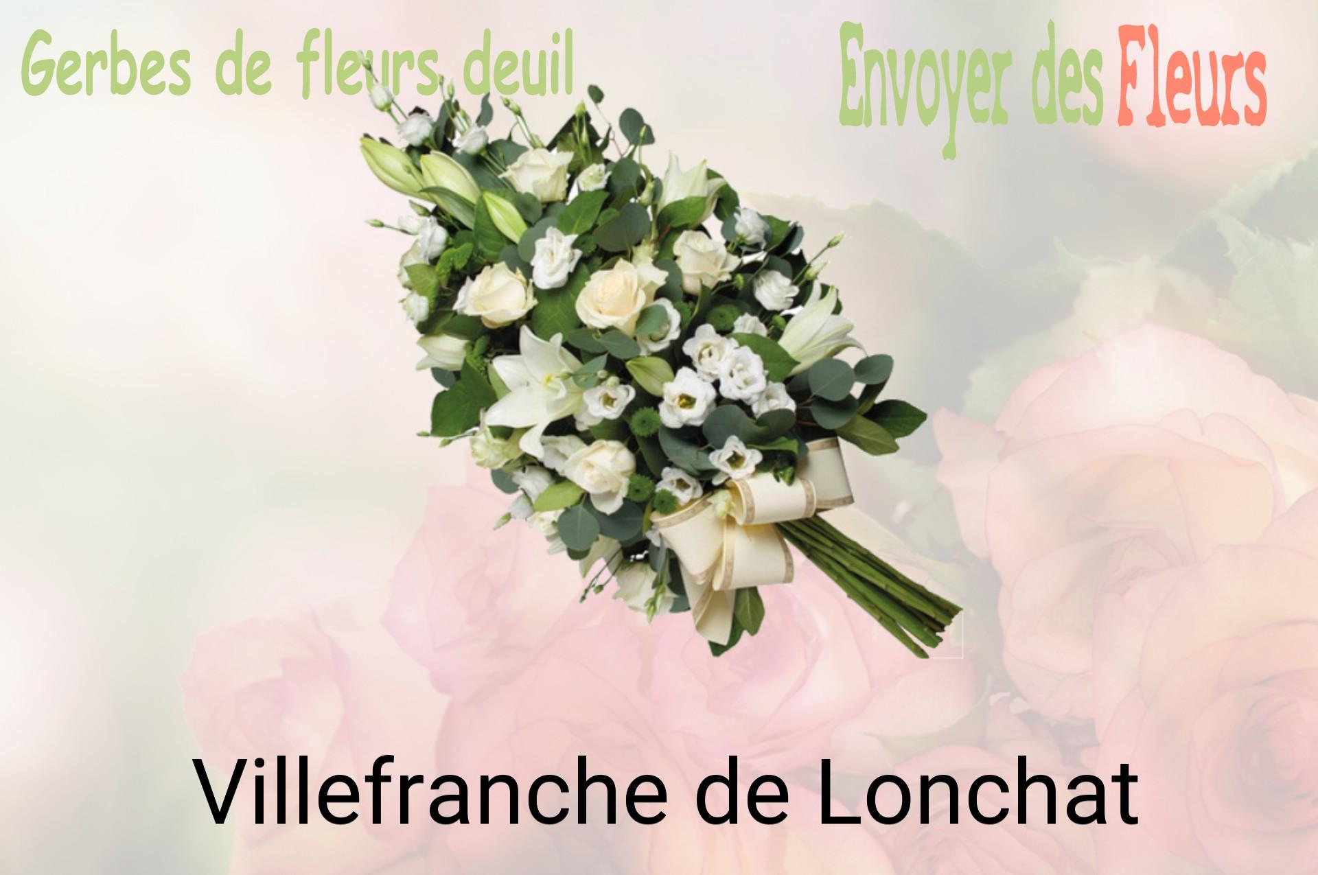 Gerbe de fleurs de deuil livrée à Villefranche-de-Lonchat